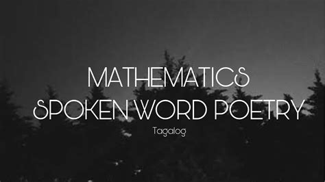 Matematika/Mathematics Spoken Word Poetry .